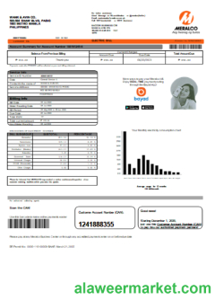 Meralco Philippines electricity utility business bill, SCR1